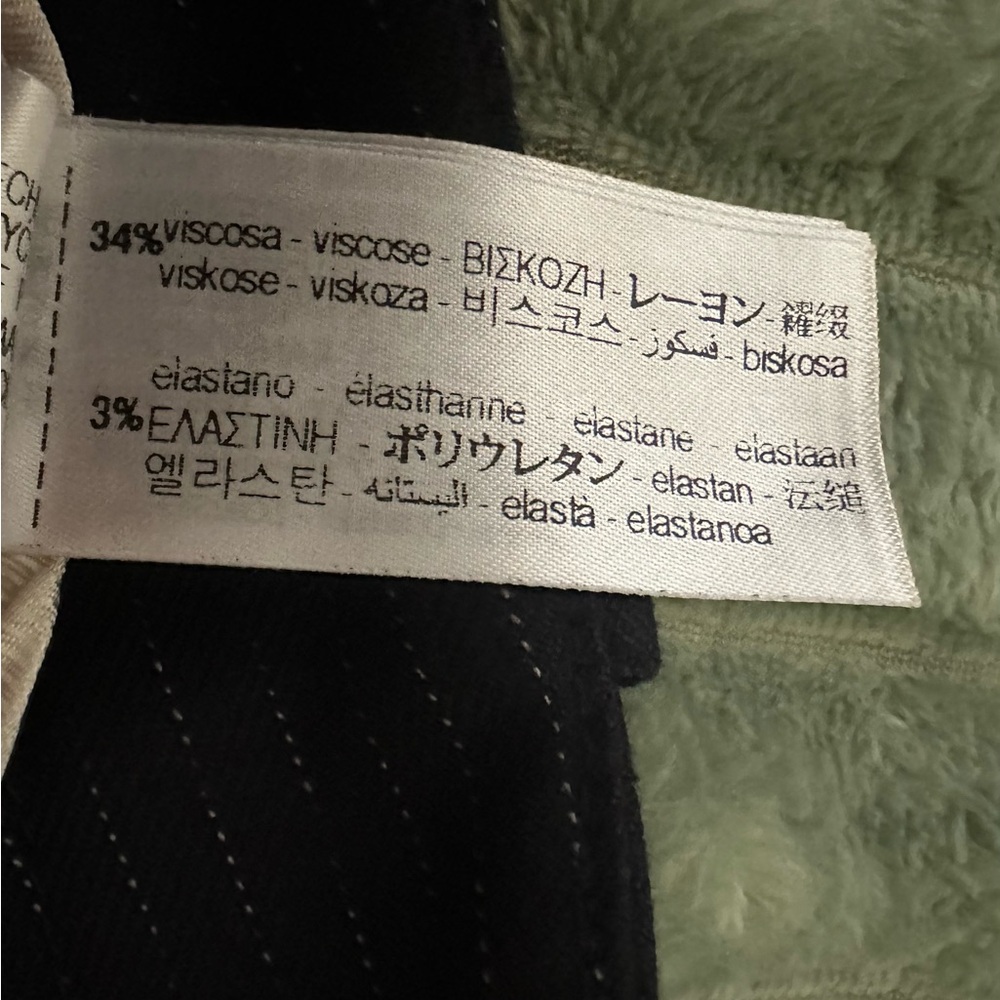 Zara - Navy Blue Pinstriped Pleated Straight Leg Pants - Picture 5 of 11